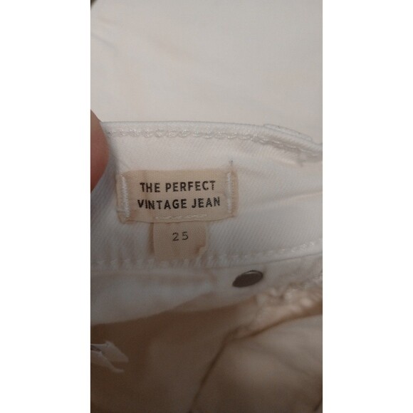 Women's Madewell The Perfect Vintage Jean Raw Hem Edition Tile White, Size 25 - Picture 9 of 12